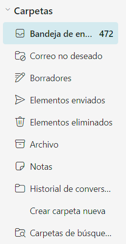 Lista de carpetas